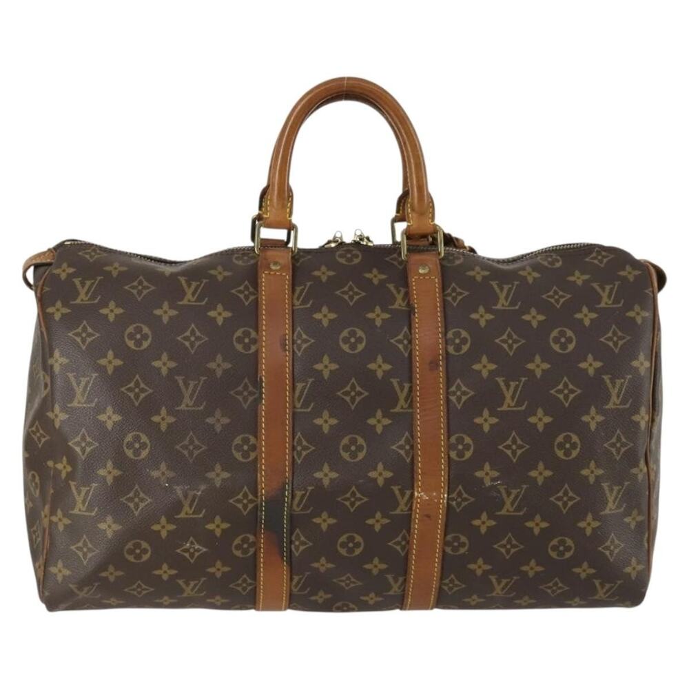 Louis Vuitton Monogram Keepall 45 Travel Bag Brown